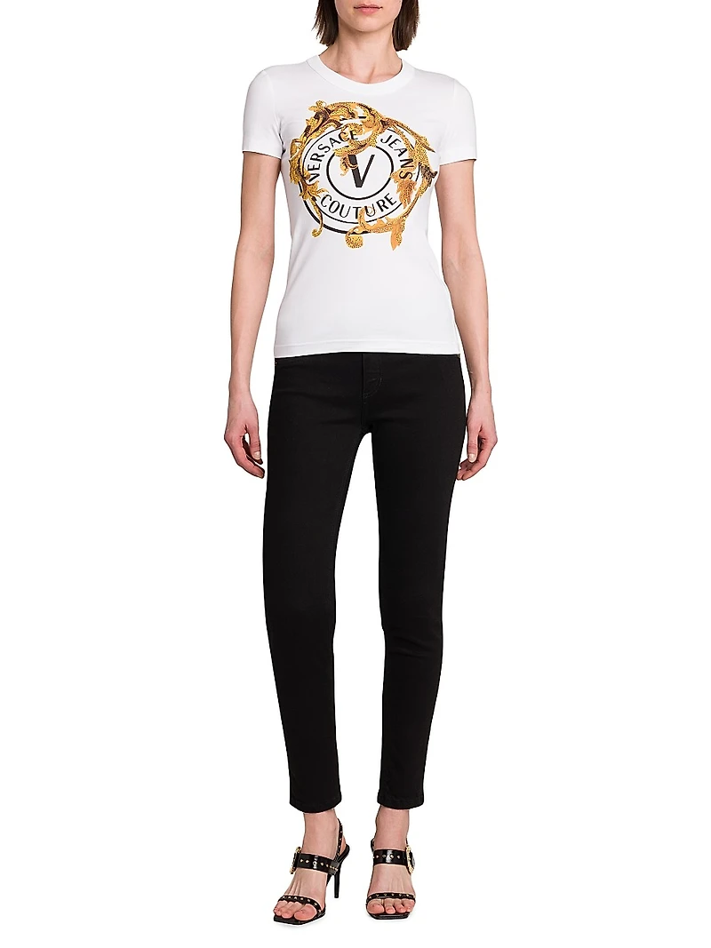 Logo Crewneck Stretch-Cotton T-Shirt