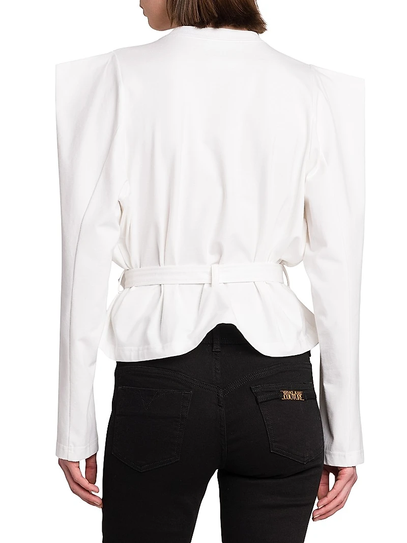 Belted Stretch Cotton T-Shirt