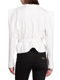 Belted Stretch Cotton T-Shirt