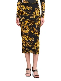 Printed Pencil Midi-Skirt