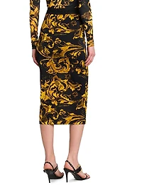 Printed Pencil Midi-Skirt