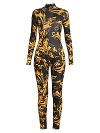Barocco Stretch Long-Sleeve Jumpsuit