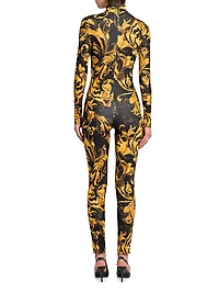 Barocco Stretch Long-Sleeve Jumpsuit