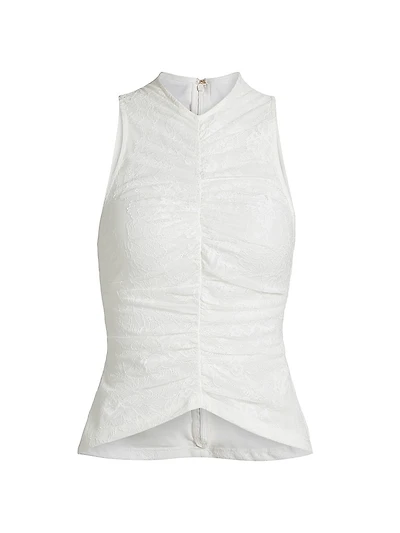 Nida Lace-Trimmed Ruched Top