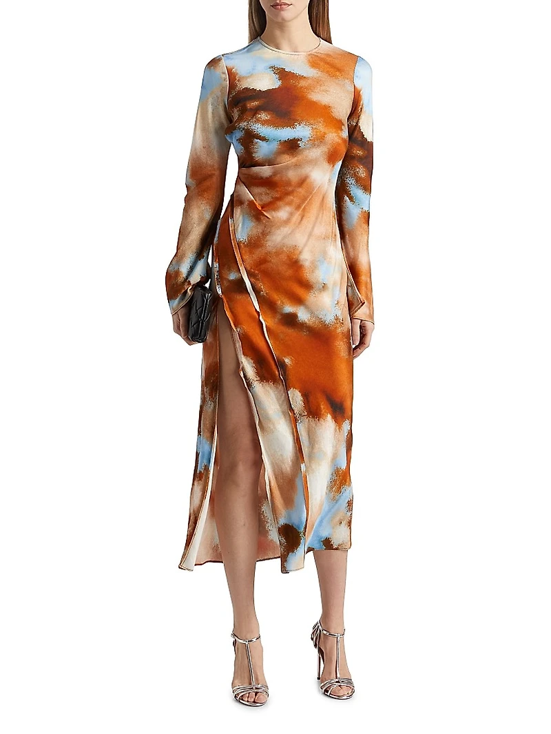 Rhode Printed Long-Sleeve Maxi Dress