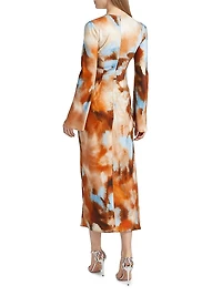 Rhode Printed Long-Sleeve Maxi Dress