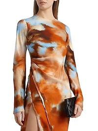 Rhode Printed Long-Sleeve Maxi Dress