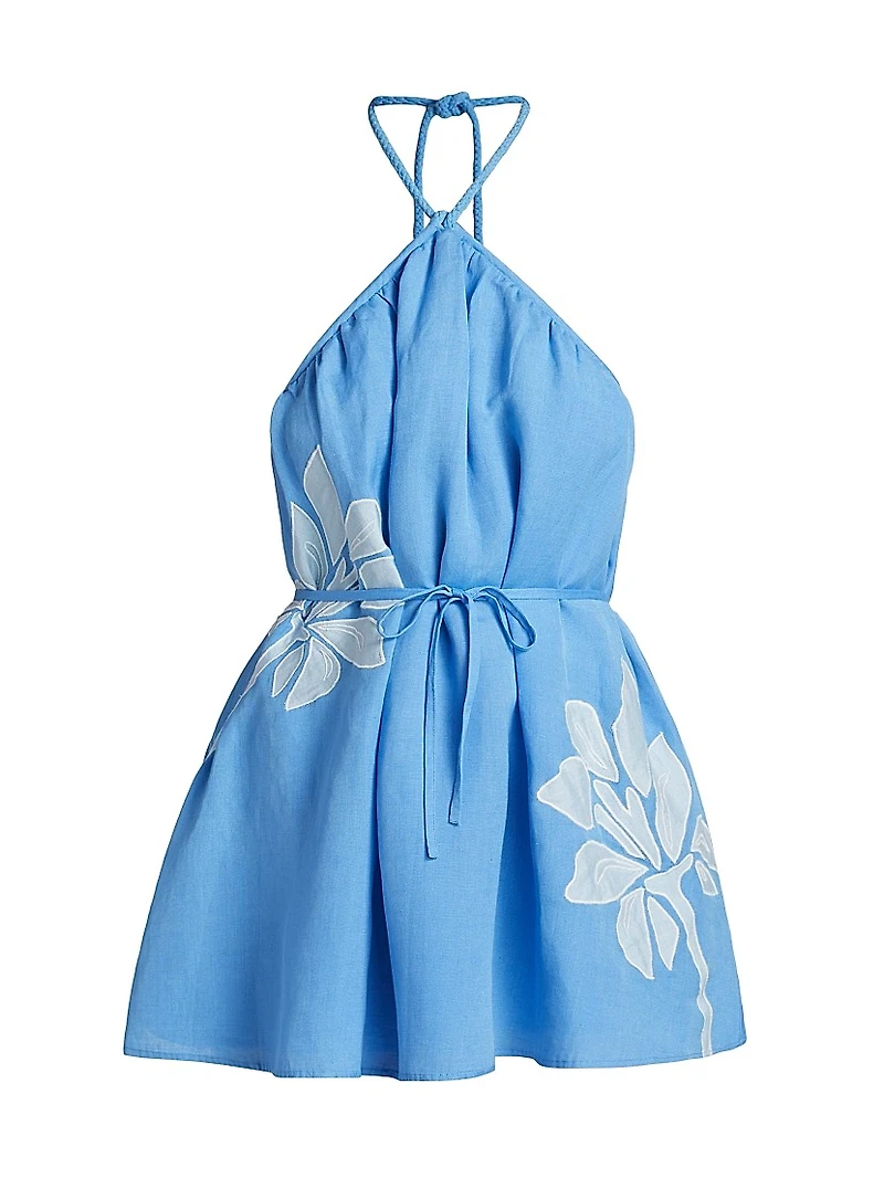 Tammy Halterneck Tie-Waist Minidress