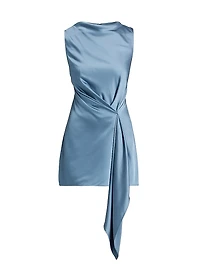 Alyssa Satin Asymmetric Minidress