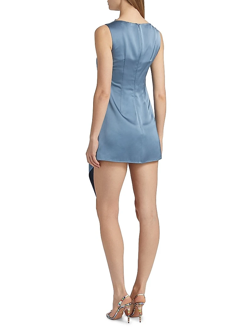 Alyssa Satin Asymmetric Minidress
