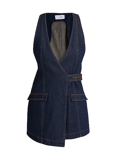 Micah Denim Wrap Minidress