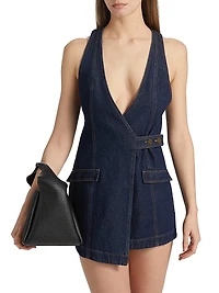 Micah Denim Wrap Minidress