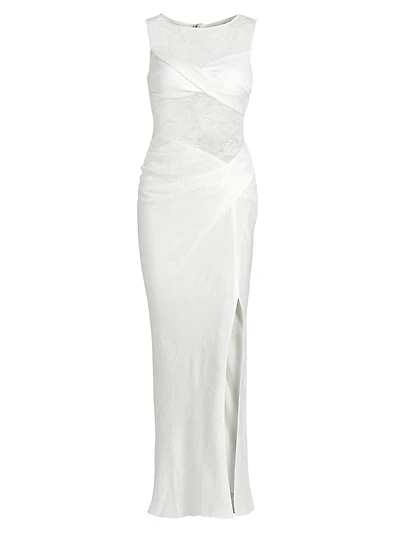 Nida Lace Draped Twist-Front Maxi Dress