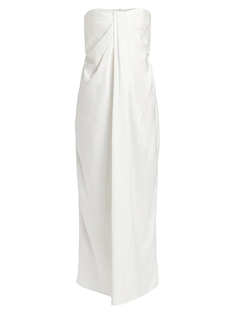 Alyssa Satin Strapless Maxi Dress