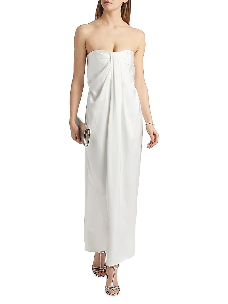 Alyssa Satin Strapless Maxi Dress