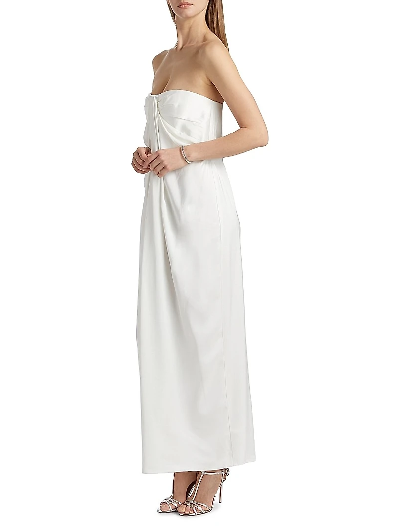 Alyssa Satin Strapless Maxi Dress