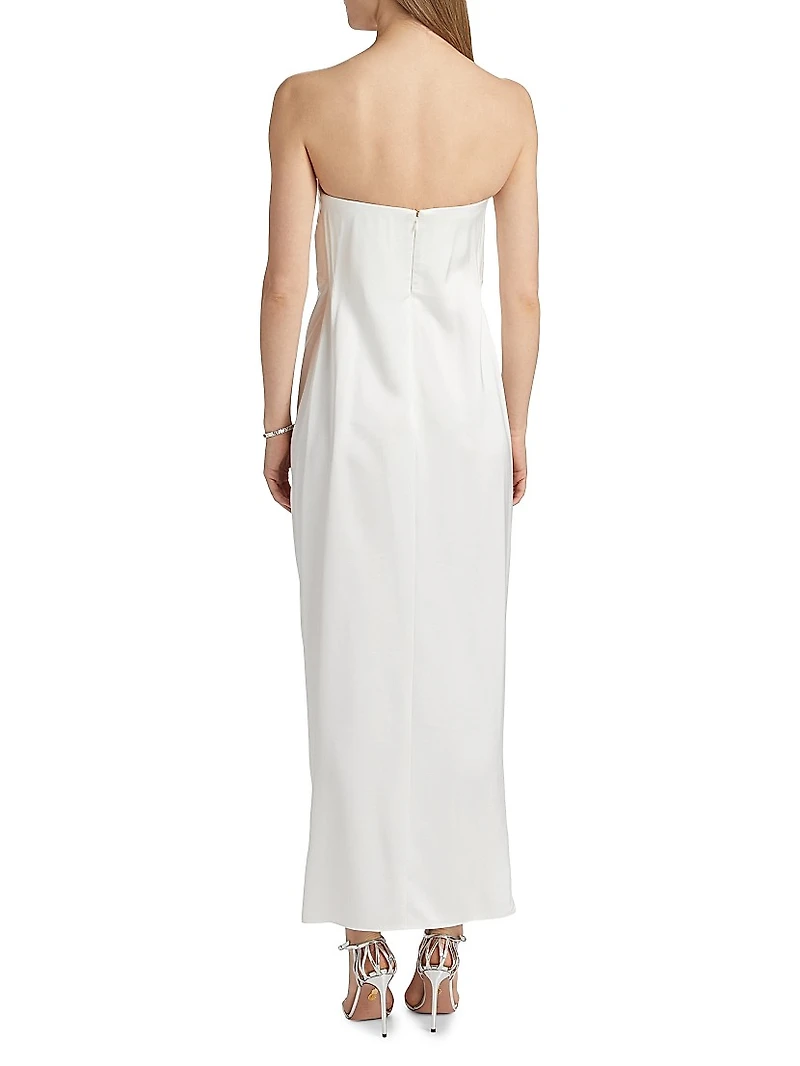 Alyssa Satin Strapless Maxi Dress