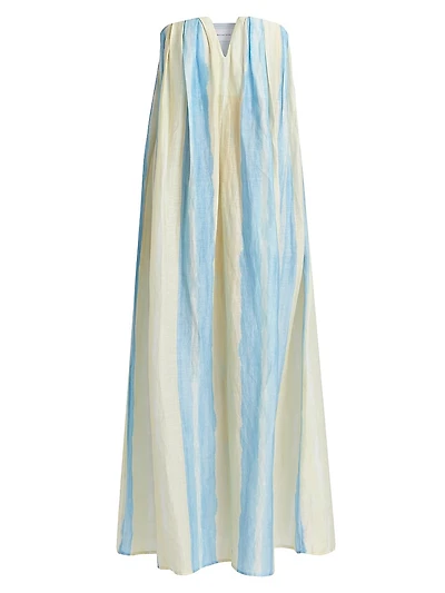 Juniper Striped Linen-Blend Maxi Dress