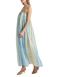 Juniper Striped Linen-Blend Maxi Dress