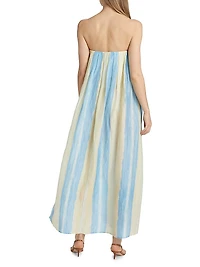 Juniper Striped Linen-Blend Maxi Dress