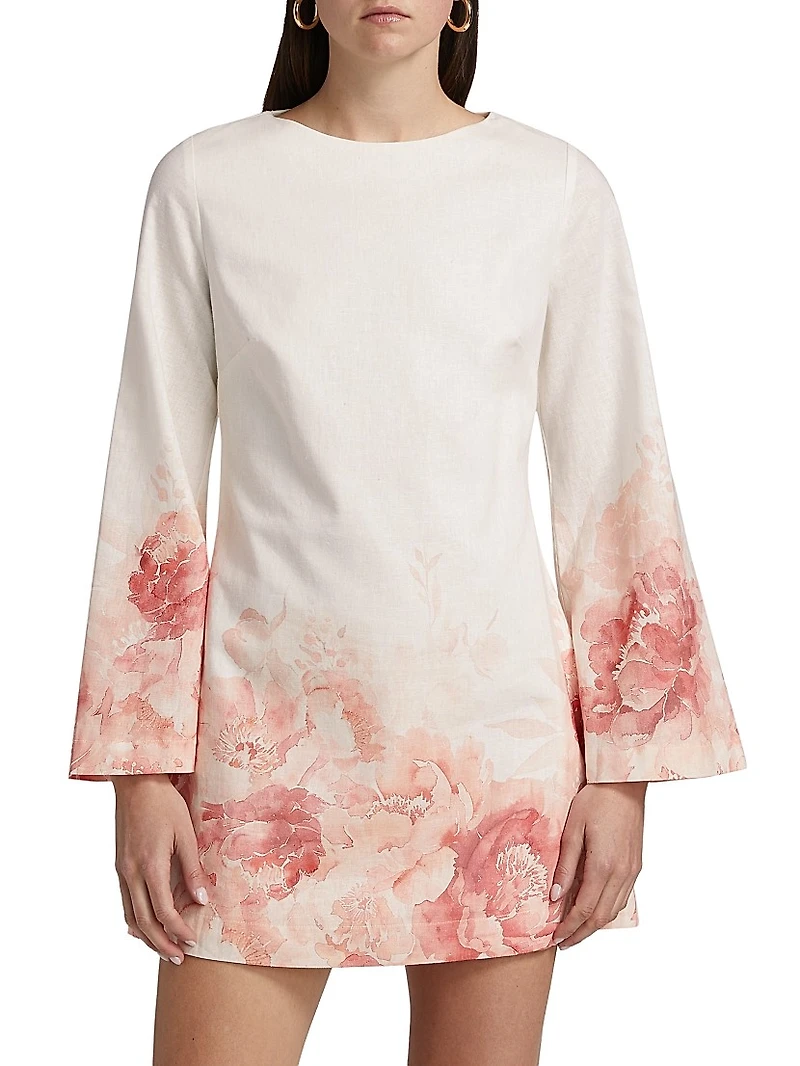 Maggie Floral Linen-Cotton Minidress
