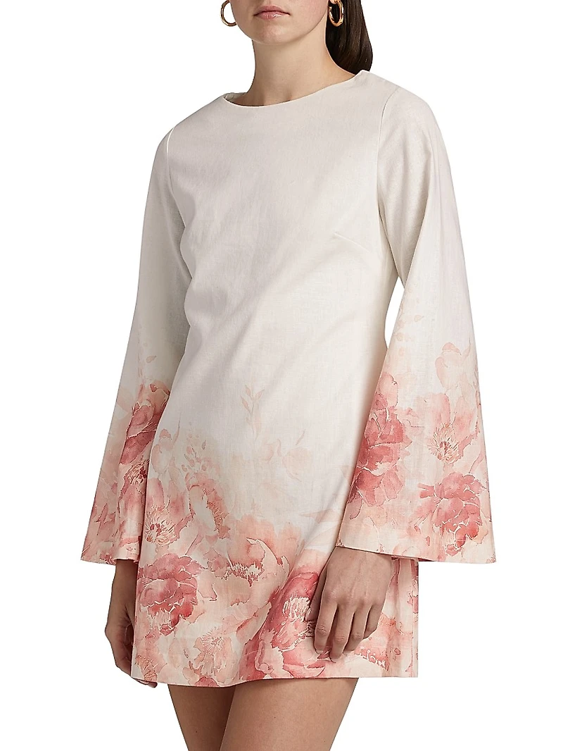 Maggie Floral Linen-Cotton Minidress