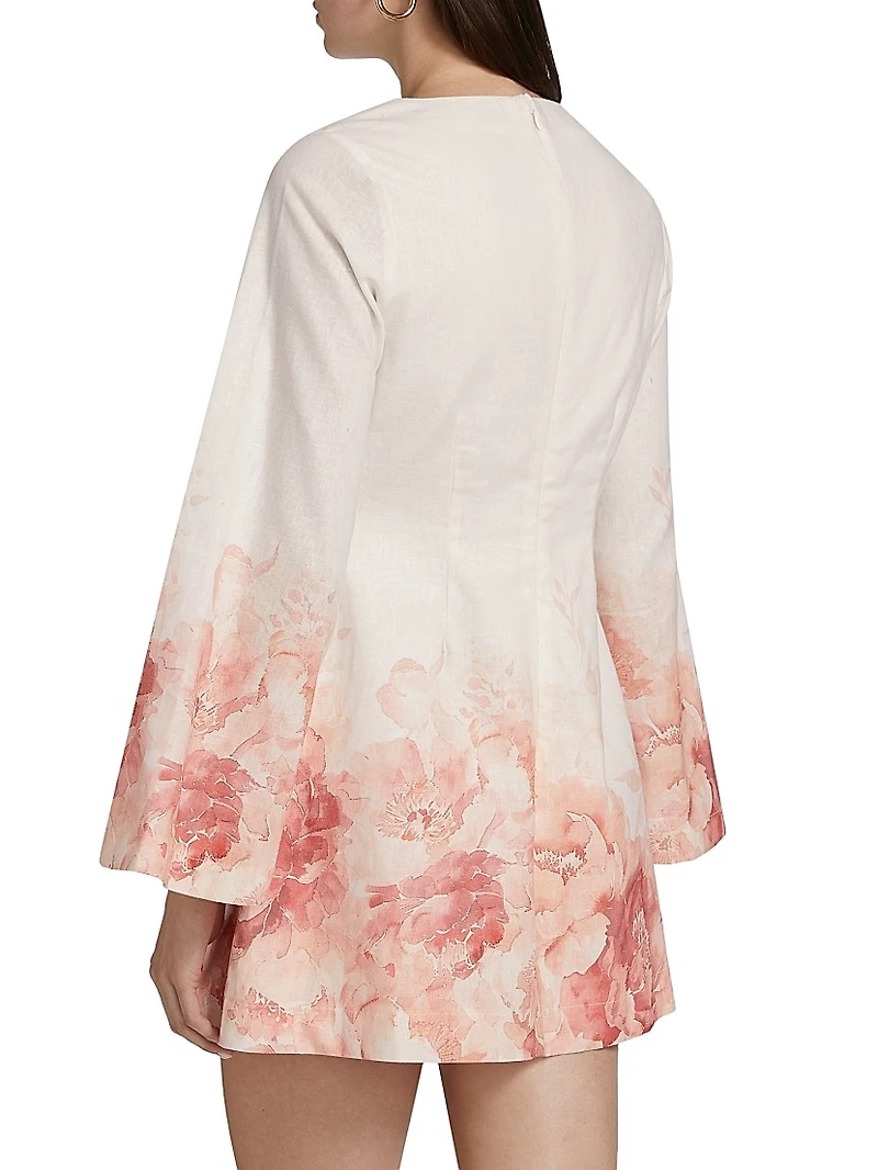 Maggie Floral Linen-Cotton Minidress