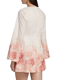 Maggie Floral Linen-Cotton Minidress