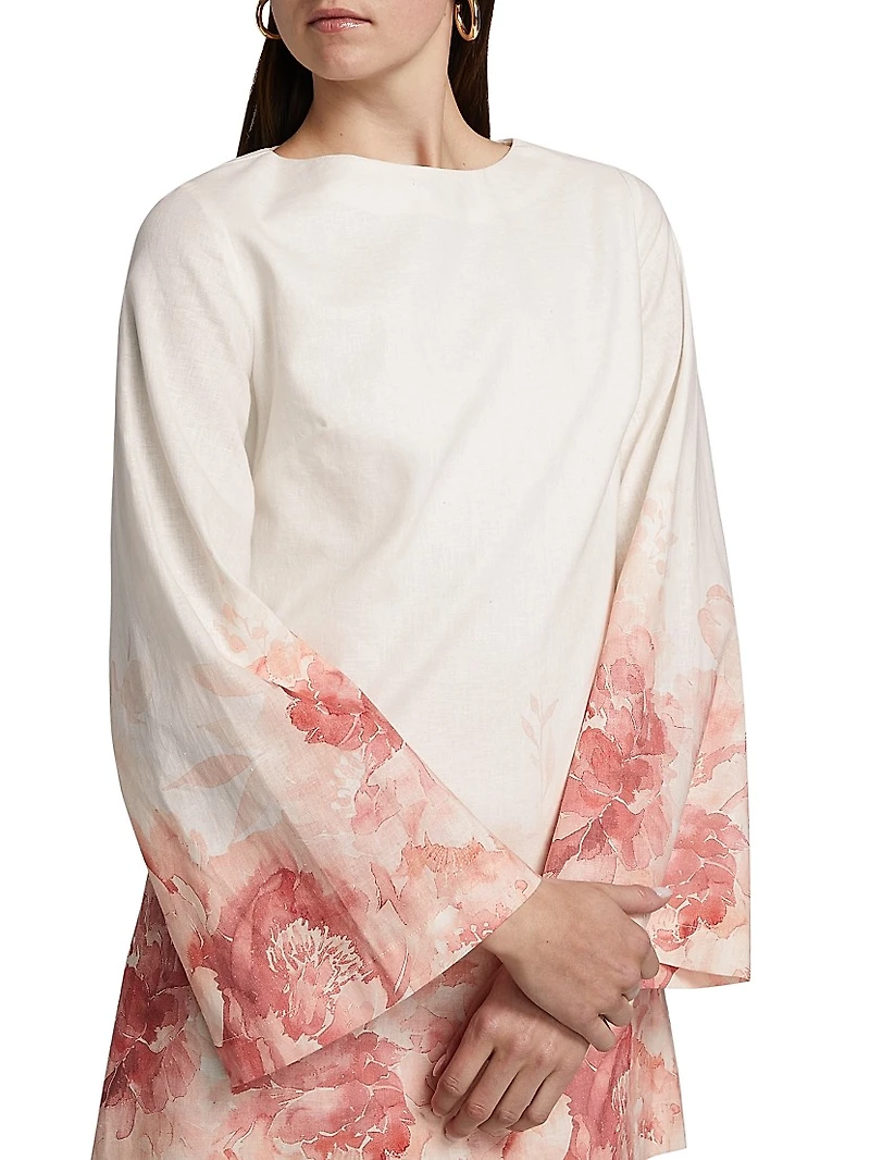 Maggie Floral Linen-Cotton Minidress