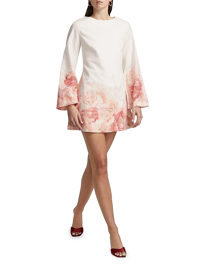 Maggie Floral Linen-Cotton Minidress