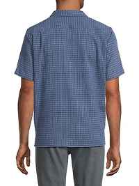 Provence Plaid Stretch-Cotton Camp Shirt