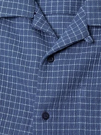 Provence Plaid Stretch-Cotton Camp Shirt