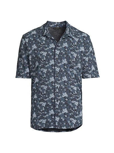 Abstract Print Cotton Short-Sleeve Shirt