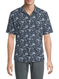 Abstract Print Cotton Short-Sleeve Shirt