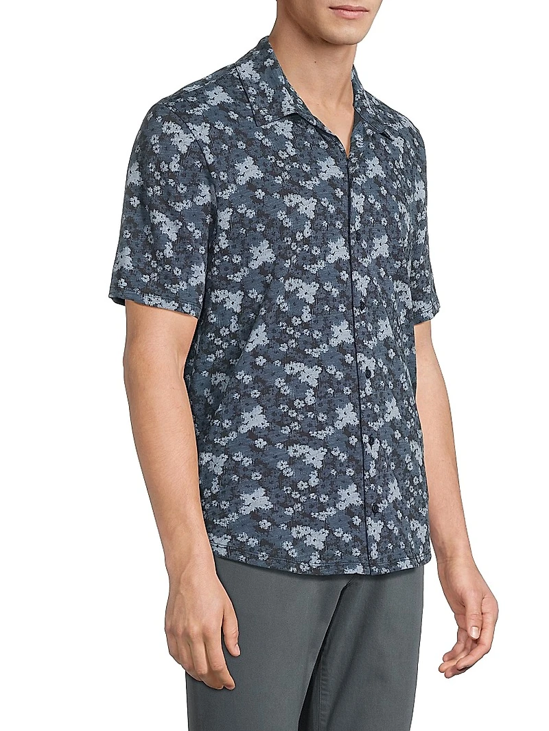 Abstract Print Cotton Short-Sleeve Shirt