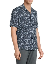 Abstract Print Cotton Short-Sleeve Shirt