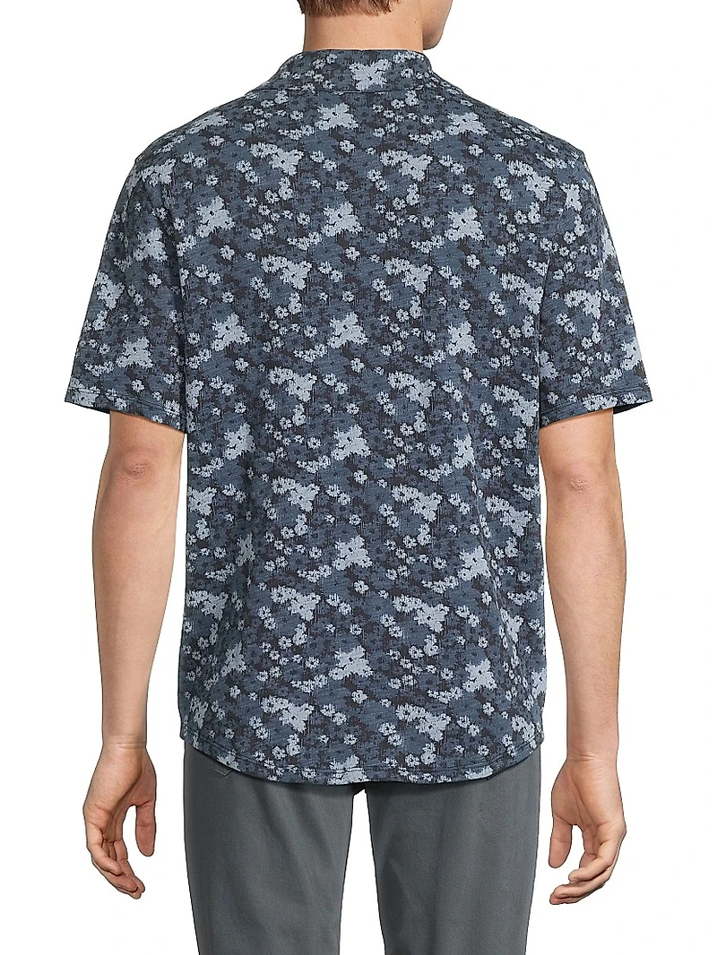 Abstract Print Cotton Short-Sleeve Shirt