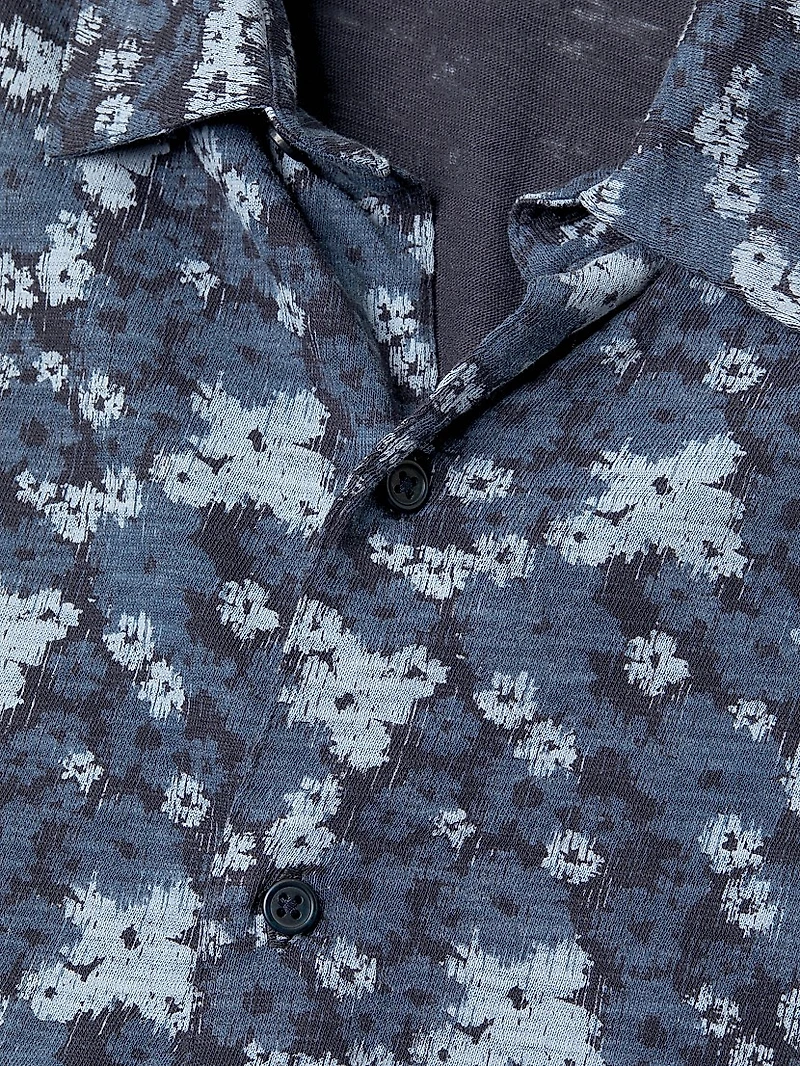 Abstract Print Cotton Short-Sleeve Shirt