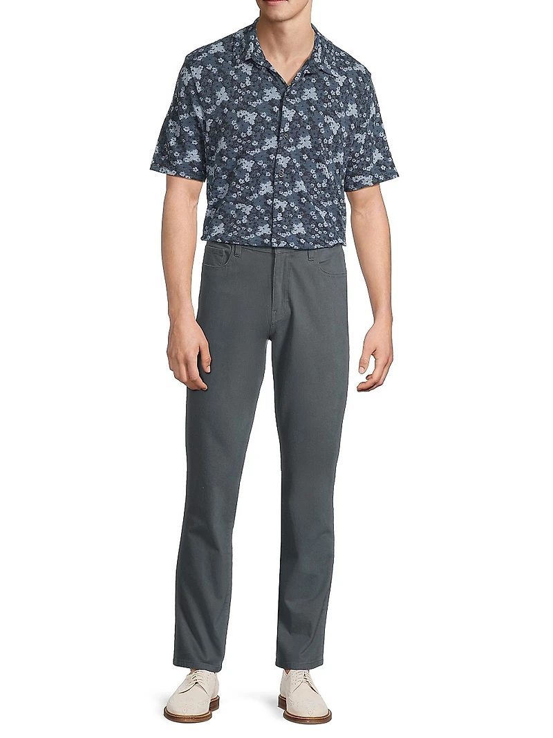 Abstract Print Cotton Short-Sleeve Shirt