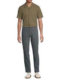 Eyelet Cotton Camp Short-Sleeve Shirt