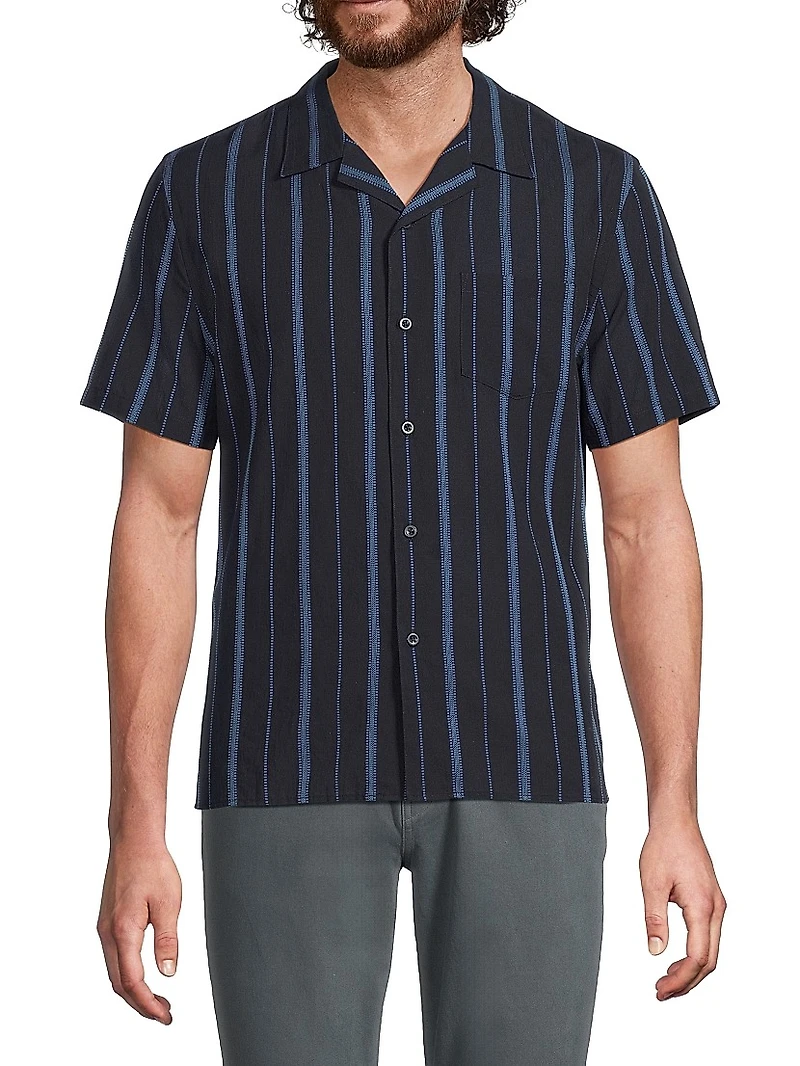 Striped Cotton Cabana Shirt