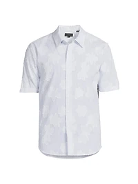 Striped Fil Coupé Cotton Short-Sleeve Shirt
