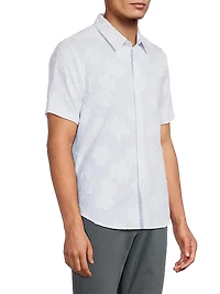 Striped Fil Coupé Cotton Short-Sleeve Shirt