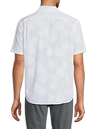 Striped Fil Coupé Cotton Short-Sleeve Shirt