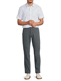 Striped Fil Coupé Cotton Short-Sleeve Shirt