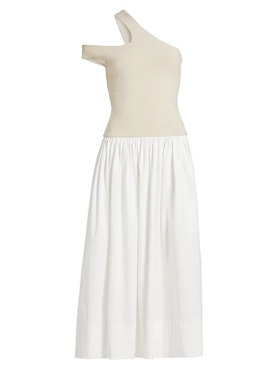 Tori Stretch-Cotton Cut-Out Midi-Dress