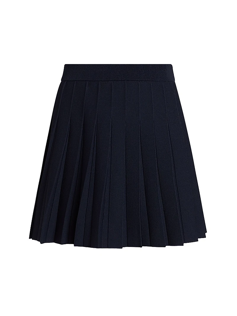 Jared Pleated Knit Miniskirt