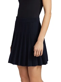 Jared Pleated Knit Miniskirt