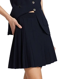 Jared Pleated Knit Miniskirt