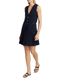 Jared Pleated Knit Miniskirt